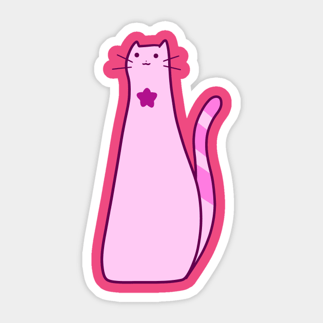 Long Pink Cat Sticker by saradaboru